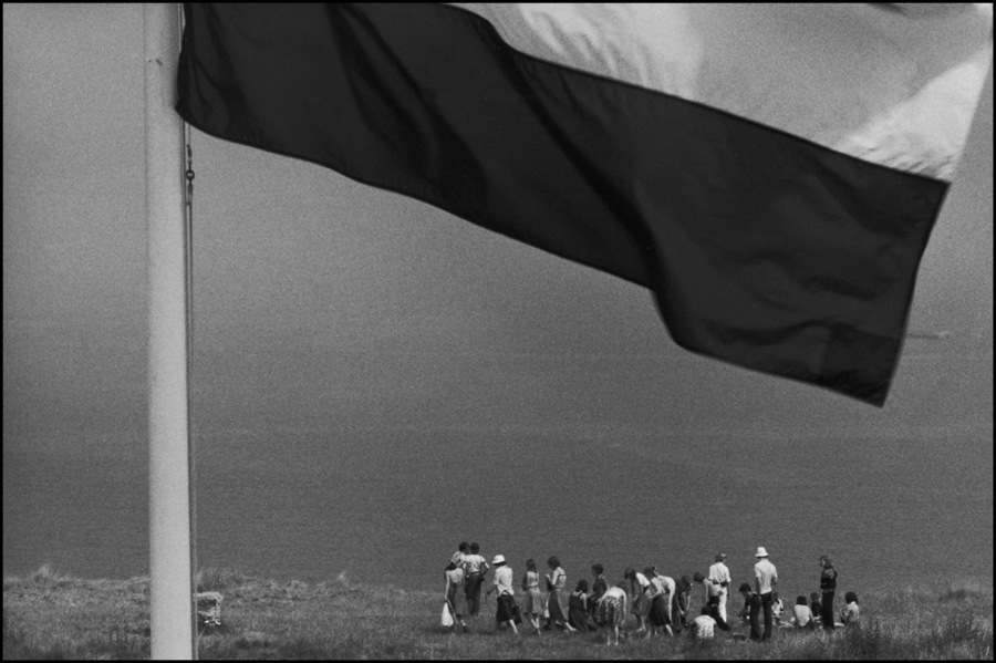 Flag on the beach, Normandy  : Structured Moments : SUSAN MAY TELL: Photographs of Space, Silence & Solitude